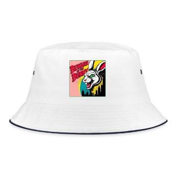 Bad Bunny Horror Comic Style - Bucket Hat - white/navy - Front