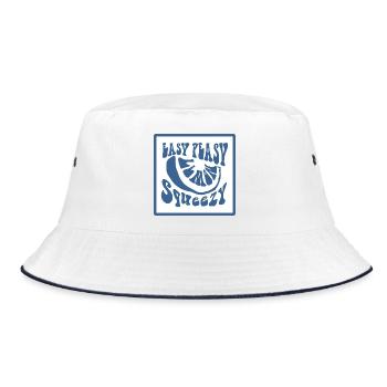 Easy Peasy Squeezy Lemon Psychedelic - Bucket Hat - white/navy - Front