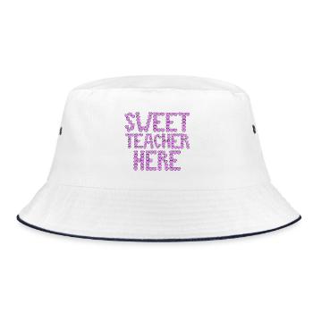 Süße Lehrerin hier Typografie - Bucket Hat - Weiß/Navy - Vorne