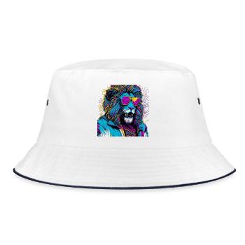 Leone Neon Glasses - Bucket Hat - white/navy - Front