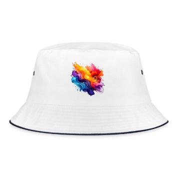 Color explosion acrylic wave - Bucket Hat - white/navy - Front