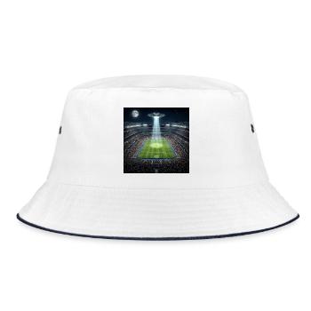 UFO Illuminating Soccer Stadium Night Match - Bucket Hat - white/navy - Front