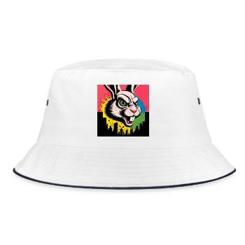Monster Bunny - Bucket Hat - white/navy - Front