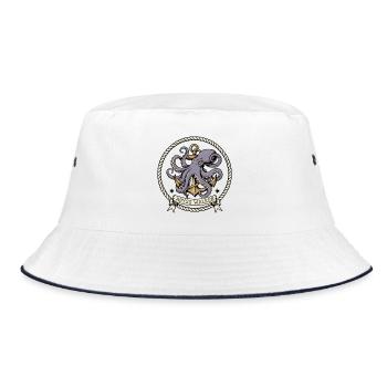 Pieuvre Ancre Marine Abyss Walker Badge Retro - Bob - blanc/marine - Devant