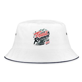 Trailrunner. Run Wild - Bucket Hat - Weiß/Navy - Vorne