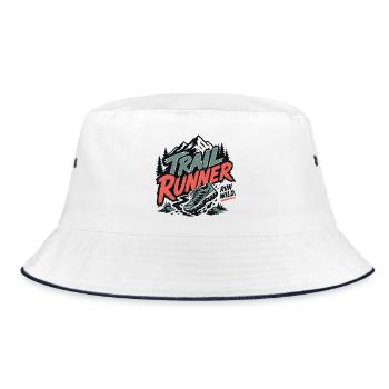 Trailrunner. Run Wild - Bucket Hat - Weiß/Navy - Vorne