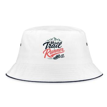 Trailrunner. Run Wild - Bucket Hat - Weiß/Navy - Vorne