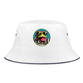 Frosch Apokalypse - Bucket Hat - Weiß/Navy - Vorne