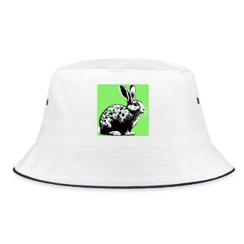 rabbit - Bucket Hat - white/navy - Front