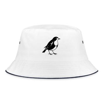 English Robin Bird - Bucket Hat - white/navy - Front