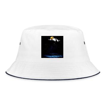 Moonlit Ocean Nightscape - Bucket Hat - white/navy - Front