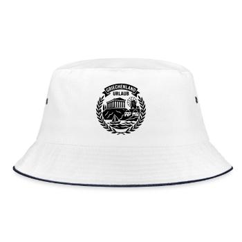 Griechenland Urlaub - Bucket Hat - Weiß/Navy - Vorne