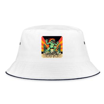 Frosch Apokalypse - Bucket Hat - Weiß/Navy - Vorne
