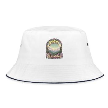 Smoky Mountains National Park USA Tennessee - Bucket Hat - Weiß/Navy - Vorne
