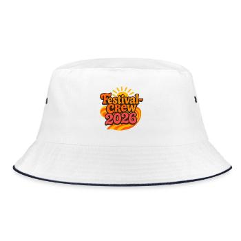Festival Crew 2026 Retro Sunset - Bucket Hat - Weiß/Navy - Vorne