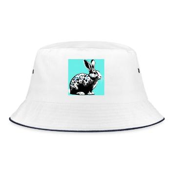 rabbit - Bucket Hat - white/navy - Front