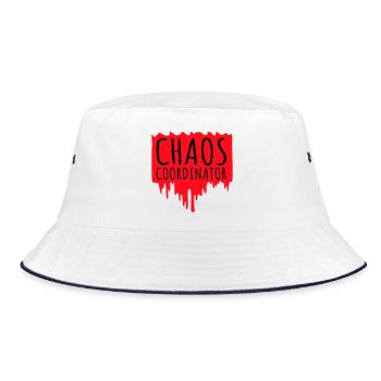 Chaos Coordinator Funny Title Parents Teacher Logo - Bucket Hat - white/navy - Front