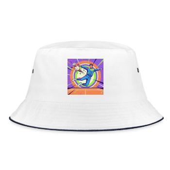 Neon Pop Tennis Star Retro Style - Bucket Hat - white/navy - Front
