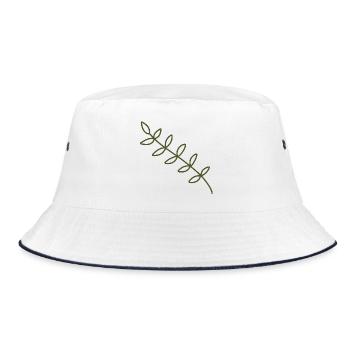 Diagonal Olive Vine - Bucket Hat - white/navy - Front