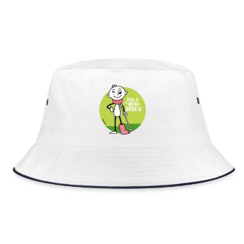 Strichel - Hals und Beinbruch - Genesungswünsche  - Bucket Hat - Weiß/Navy - Vorne