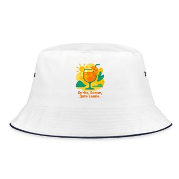 Sonnen Cocktail Gute Laune - Bucket Hat - Weiß/Navy - Vorne