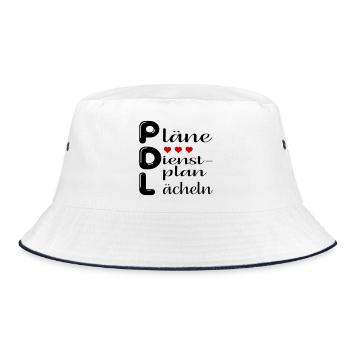Pflegedienstleitung Pläne - Bucket Hat - Weiß/Navy - Vorne