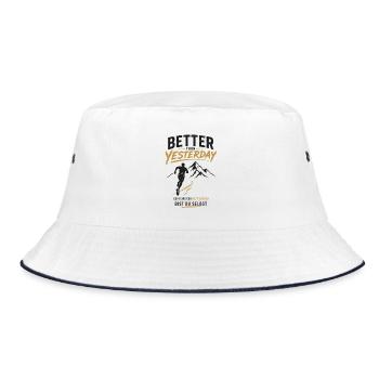 Besser als Gestern Berglauf - Bucket Hat - Weiß/Navy - Vorne