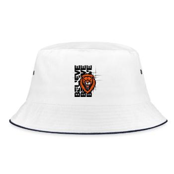 Rowing Lion Head with Scratches - Bucket Hat - white/navy - Front