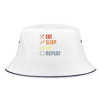 Eat Sleep 80s Repeat Vintage - Bucket Hat - white/navy - Front