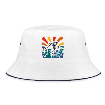 Colorful Horror Rat - Bucket Hat - white/navy - Front