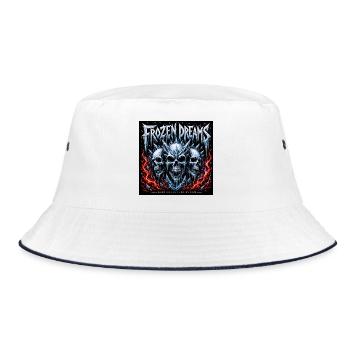 Eisfeuer-Schädel der Gefrorenen Träume - Bucket Hat - Weiß/Navy - Vorne