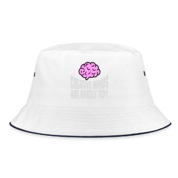 Creative Minds Are Rarely Tidy Funny Creative Logo - Bucket Hat - white/navy - Front