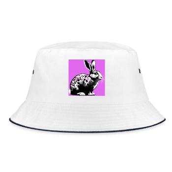 rabbit - Bucket Hat - white/navy - Front