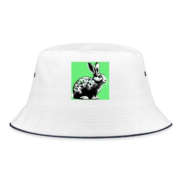 rabbit - Bucket Hat - white/navy - Front