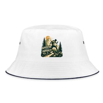 Trail Running - Adventure Over Asphalt - Bucket Hat - white/navy - Front