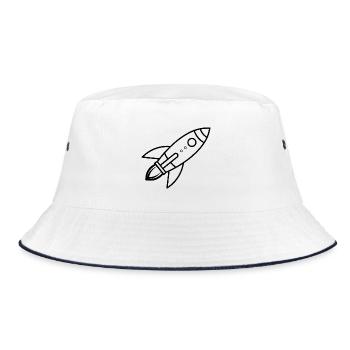 Rakete - Bucket Hat - Weiß/Navy - Vorne
