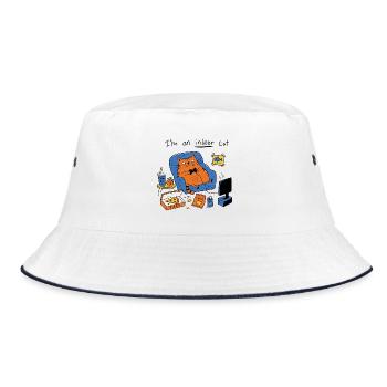 I'm an indoor cat - Funny Lazy Cat - Bucket Hat - white/navy - Front