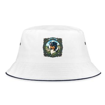 Australian Shepherd Portrait - Bucket Hat - white/navy - Front