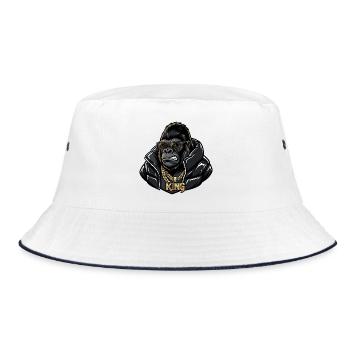 Roi des gorilles urbains – Style streetwear - Bob - blanc/marine - Devant