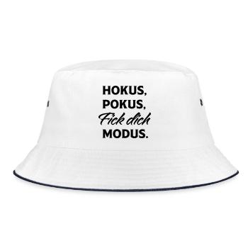 Hocus Pocus Fuck You Mode Saying - Bucket Hat - white/navy - Front