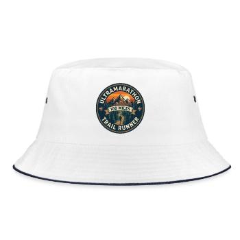 Ultramarathon 100 Miles Trail Runner - Bucket Hat - white/navy - Front