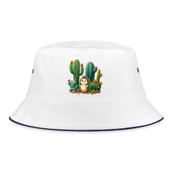 Cactus friends Hedgehogs in the desert paradise - Bucket Hat - white/navy - Front