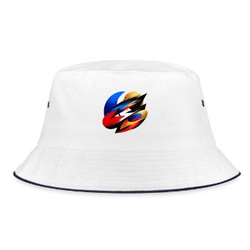 Abstract Energy Flow | Modern Art Design - Bucket Hat - white/navy - Front