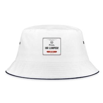 Prost, ihr Lumpen! – Bierzelt-Gaudi - Bucket Hat - Weiß/Navy - Vorne