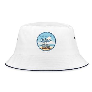 Ostsee – Er küsste sie wollte Meer - Bucket Hat - Weiß/Navy - Vorne