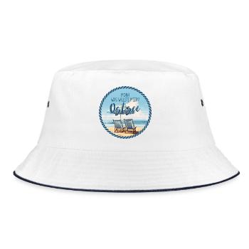 Moin! Was willste Meer? – Ostsee Design - Bucket Hat - Weiß/Navy - Vorne