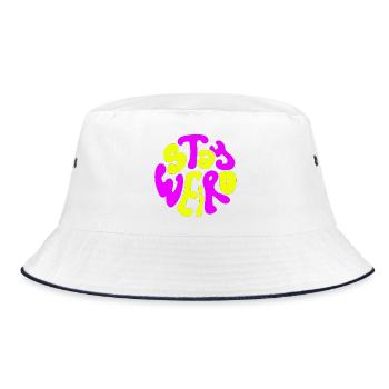 Bleib seltsam Neonblasen-Tippfehler - Bucket Hat - Weiß/Navy - Vorne