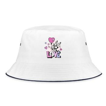 Love Bunny - Bucket Hat - white/navy - Front