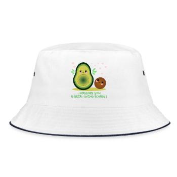 Dich vermissen – Avocado-Beziehung - Bucket Hat - Weiß/Navy - Vorne