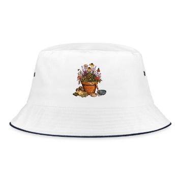 Pot de fleurs sauvages Jardin de jardinage Jardins naturels - Bob - blanc/marine - Devant